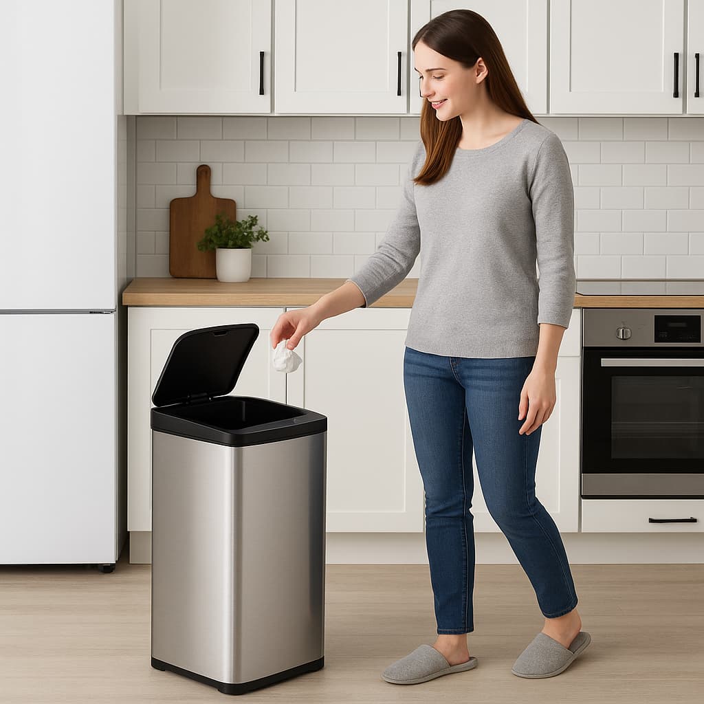 Lixeira Automática 50L 40L com Sensor Modelo Retangular banheiro cozinha escritório