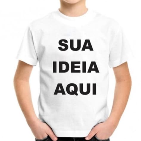 Camiseta Personalizada Estampa Grande A4 Foto Imagem Logo Frase 100% Poliéster Branca