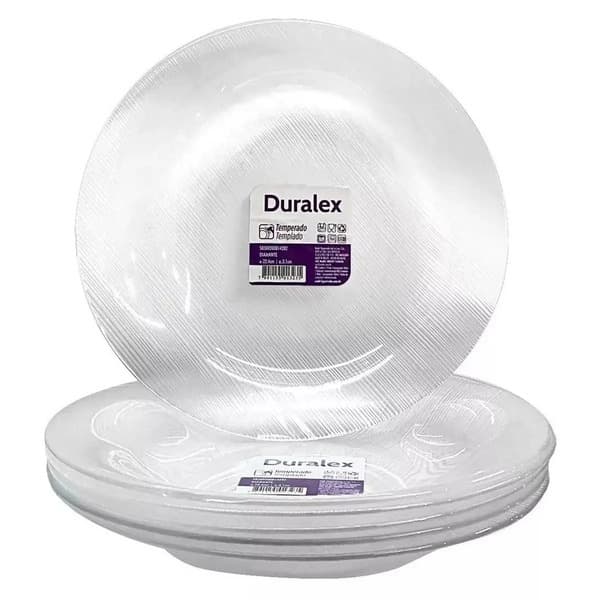 Prato Fundo Vidro Duralex 22cm Diamante 1 Unidade