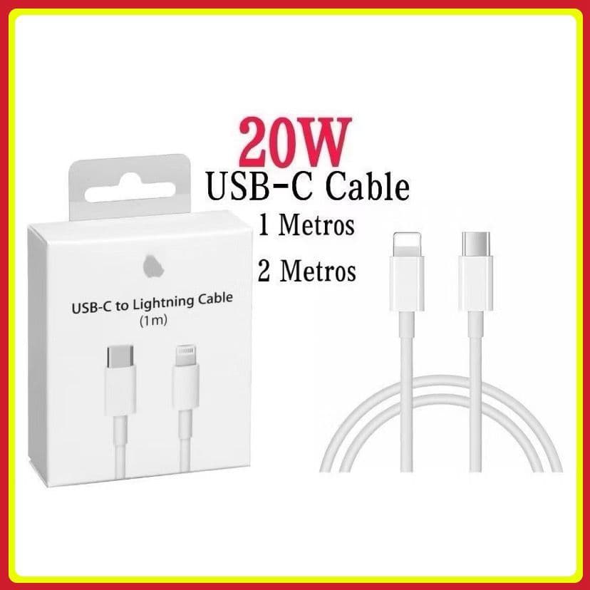 Cabo de iPhone Lightning 20W Usb-C Tipo C  1M/2M USB de Carregamento Rápido/Dados