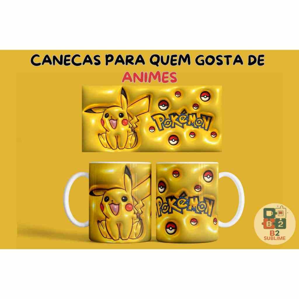 Caneca Anime 325ml – Death Note, Pokémon, Pikachu, Solo Leveling, HxH, Totoro, Boku no Hero