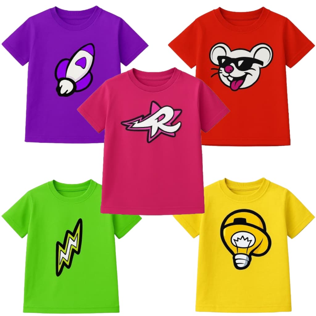 Camisetas Infantil Grupo dos Rosas Elementos dos Personagens Para Fãs Emilly Vick Léozinho