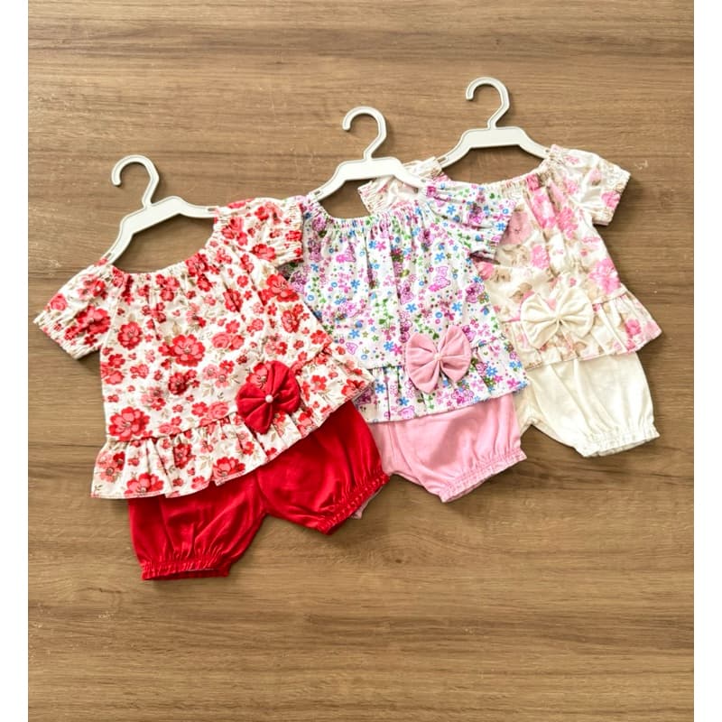 Roupa de Bebê Menina Kit com 3 conjuntos 3 - 6 meses Estampas Sortidas