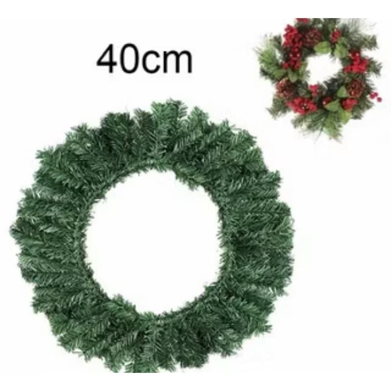 Guirlanda Natal 40cm Crua Sem Enfeites Monte sua Decoração Natalina Fim de Ano