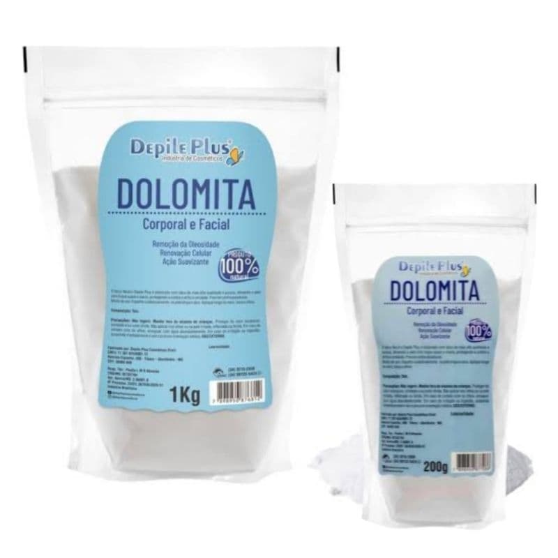 Talco Dolomita Corporal e Facial 1kg OU 200g para Depilação e Cuidados para a Pele