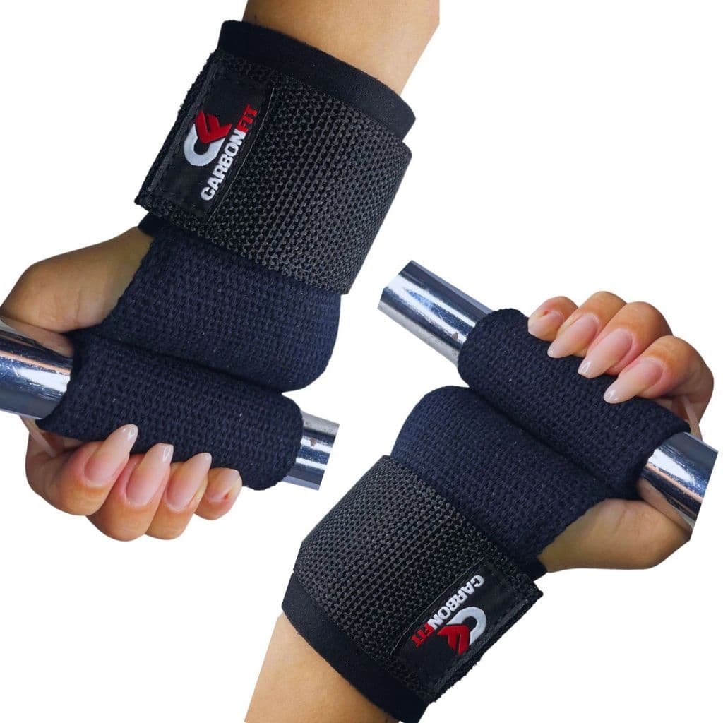 Par Carbonfit Halter Musculação Academia Crosstraining Strap Tala Larga Luva