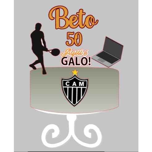 TOPO/TOPPER DE BOLO ATLÉTICO MINEIRO GALO FUTEBOL GALOUCURA TENIS PERSONALIZADO