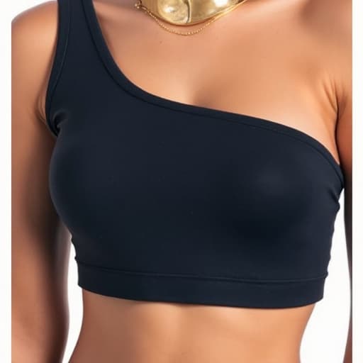 Cropped Feminino Com Bojo 1 Ombro Só Suplex Mula Manca Nula Manga Verão - Veste Facil