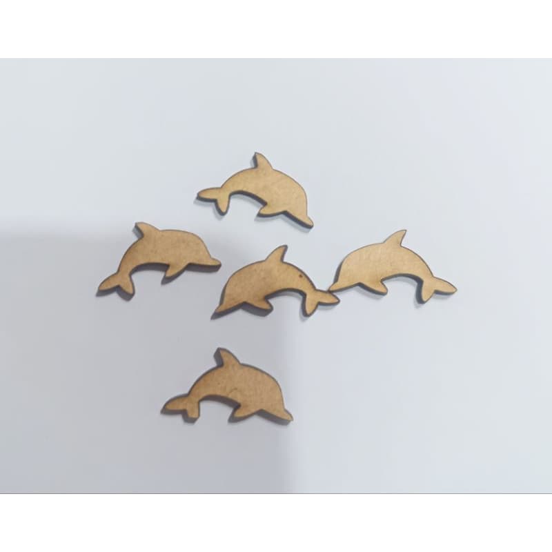 Aplique Golfinho MDF  28x15mm- Pacote com 200 peças