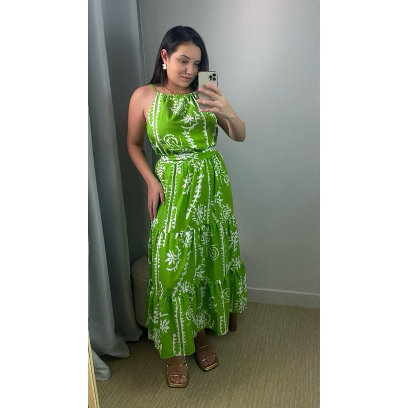 Vestido Midi Feminino Estampa