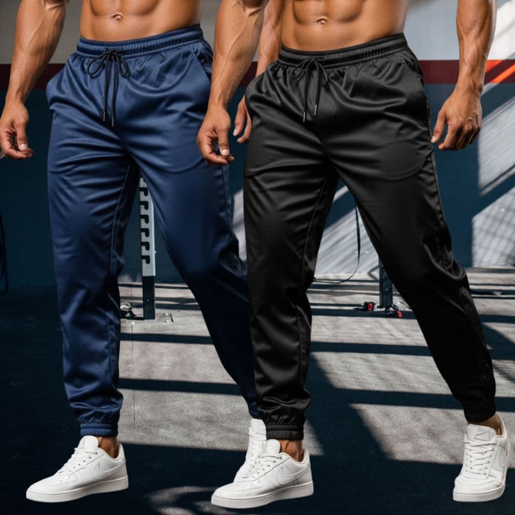 Kit 2 Calça Jogger Tactel Com Elastano Premium Para Treino Esportiva Masculina Preço De Atacado