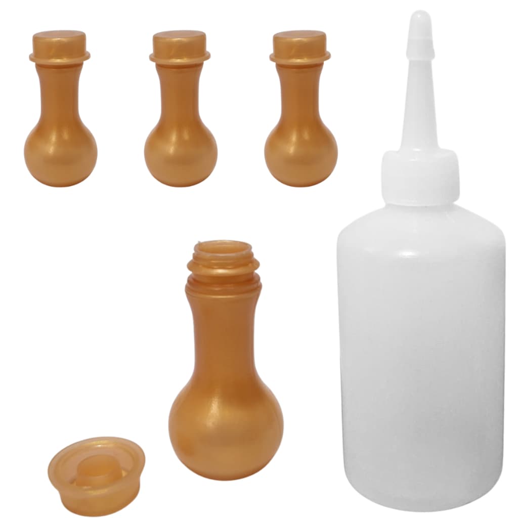Botija Moringa Dourado 7ml Frasco Flaconete + Aplicador 100 ml kit com 100 / 200 / 300 / 400