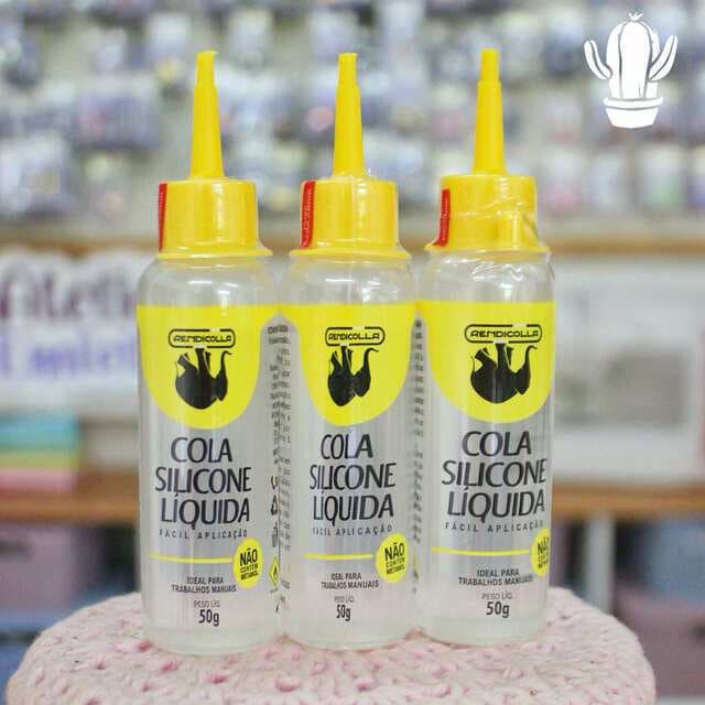 KIT 3 Unidades Cola de Silicone Líquida Rendicolla 50g para Artesanato e Trabalhos Manuais