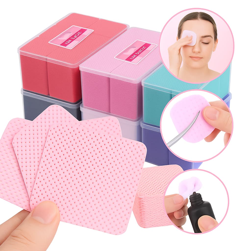 200/50/25 Lenços Sem Fiapos Para Limpeza de Cola Extensão de Cílios Profissional Nail Wipes