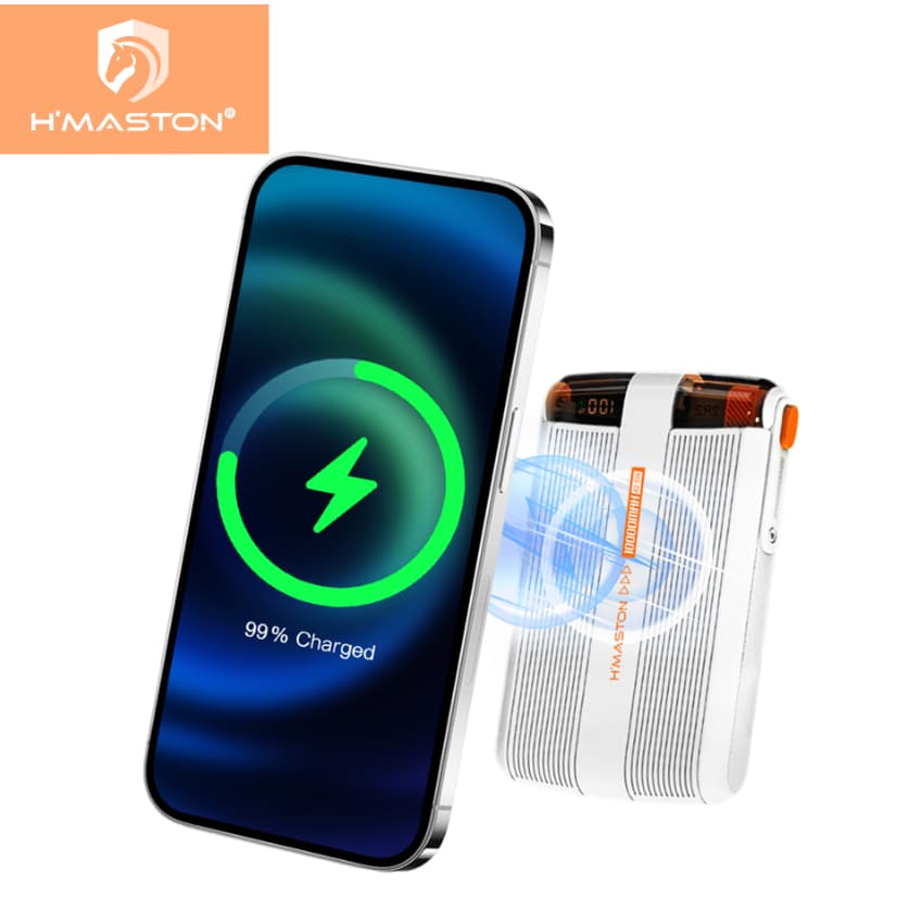 H'maston YD60 Power Bank CARREGAMENTO INDUTNO 15W BATERIA PORTÁTIL POR INDUÇÃO RÁPIDO 10000mAh
