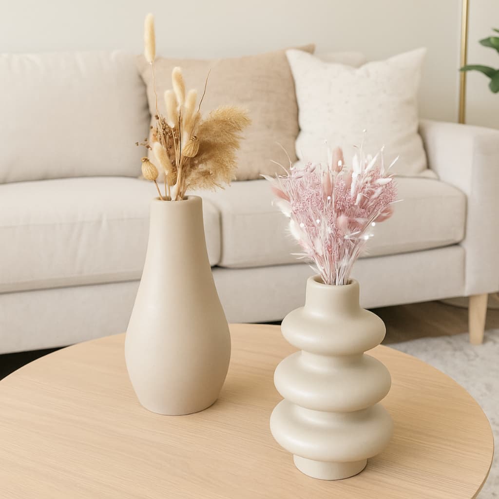 Dupla De Vaso De Ceramica Solitario Decoração De Casa E Sala