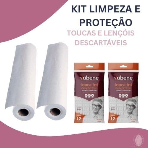 Kit - 2 Rolo De Maca 70x50 - 2 Pacotes De Touca Descartável