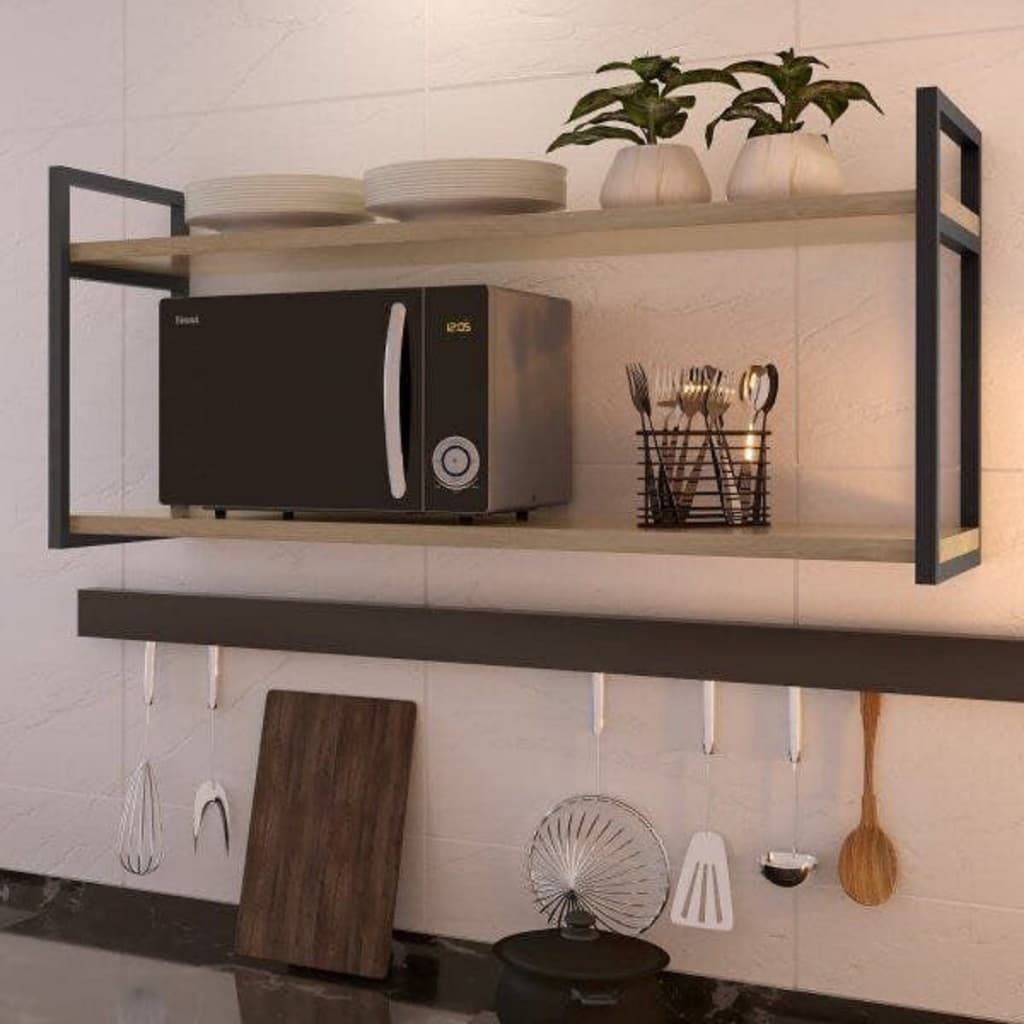 Suporte Microondas Duplo Estilo Industrial  60x40x60