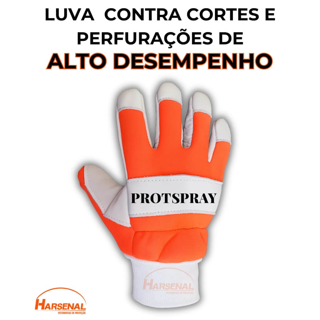 Luva Florestal Construtor Motosserra Proteção Vaqueta Petroleira Jardinagem Nylon Segurança Roçadeira Epi Couro Work Kit