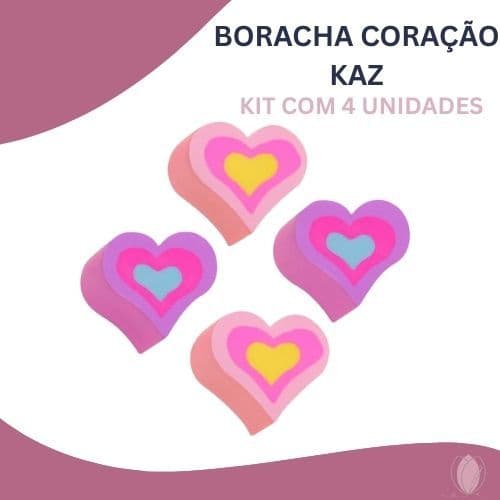 BORRACHA CORAÇÕES - KIT C/4UN - KAZ