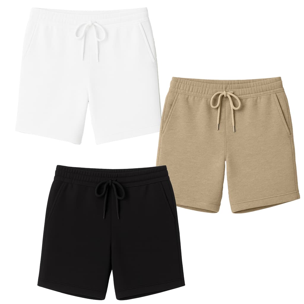 Kit 3 Short Bermuda De Moletinho Com Bolso Várias Cores