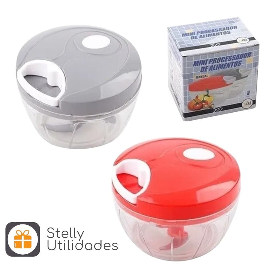 Multi Processador de Alimentos Premium Manual 3 Lâminas Inox 500ml