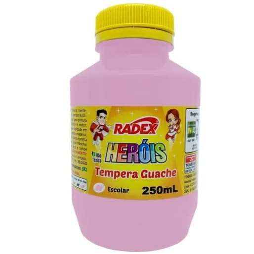tinta guache 250ml radex rosa