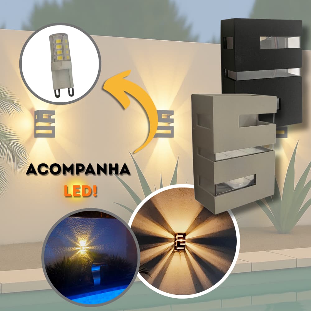 Arandelas LED Parede Bivolt Interna Externa Frisos Facho Luz Quente ou Fria (ENVIO IMEDIATO)