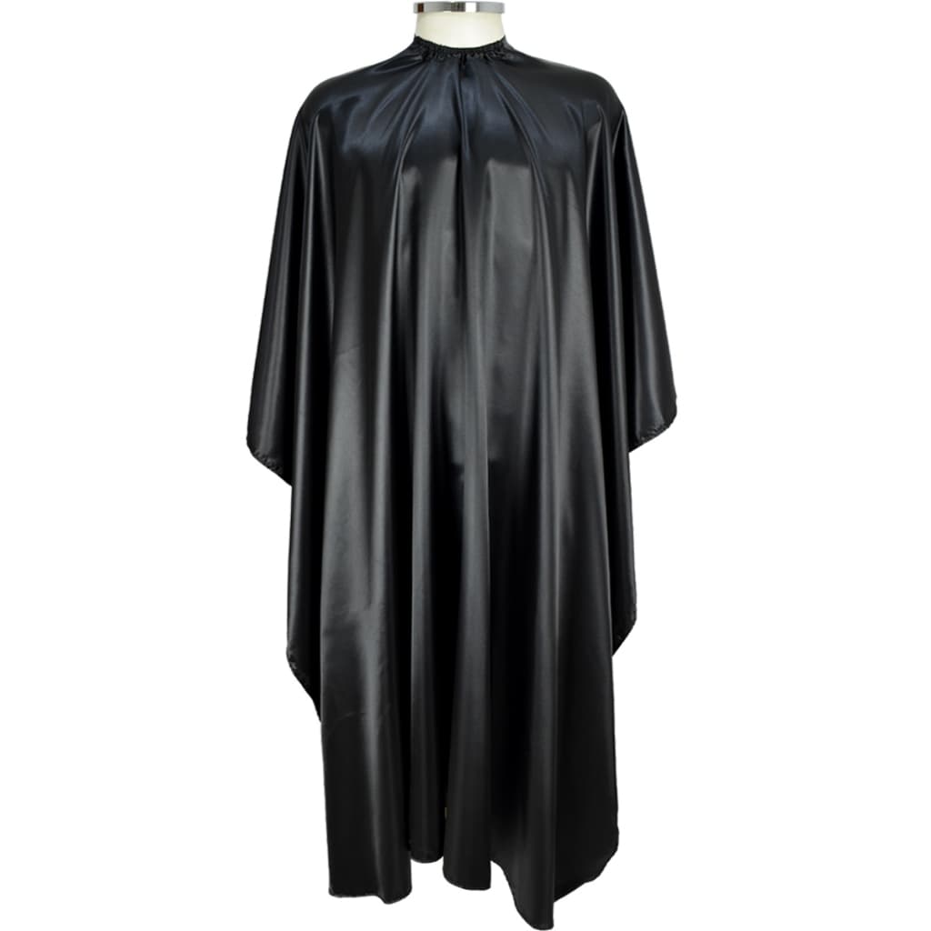 Capa De Corte de Cabelo Grande Cetim Preto Pentale ® p/ Cabeleireiro, Salão de Beleza, Barbearia
