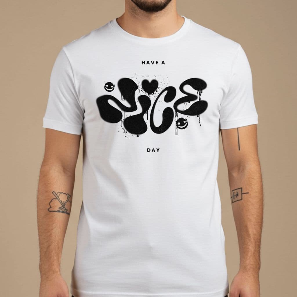 Camiseta Masculina Nice Day Estampa Urbana Criativa Frase Cool Algodão