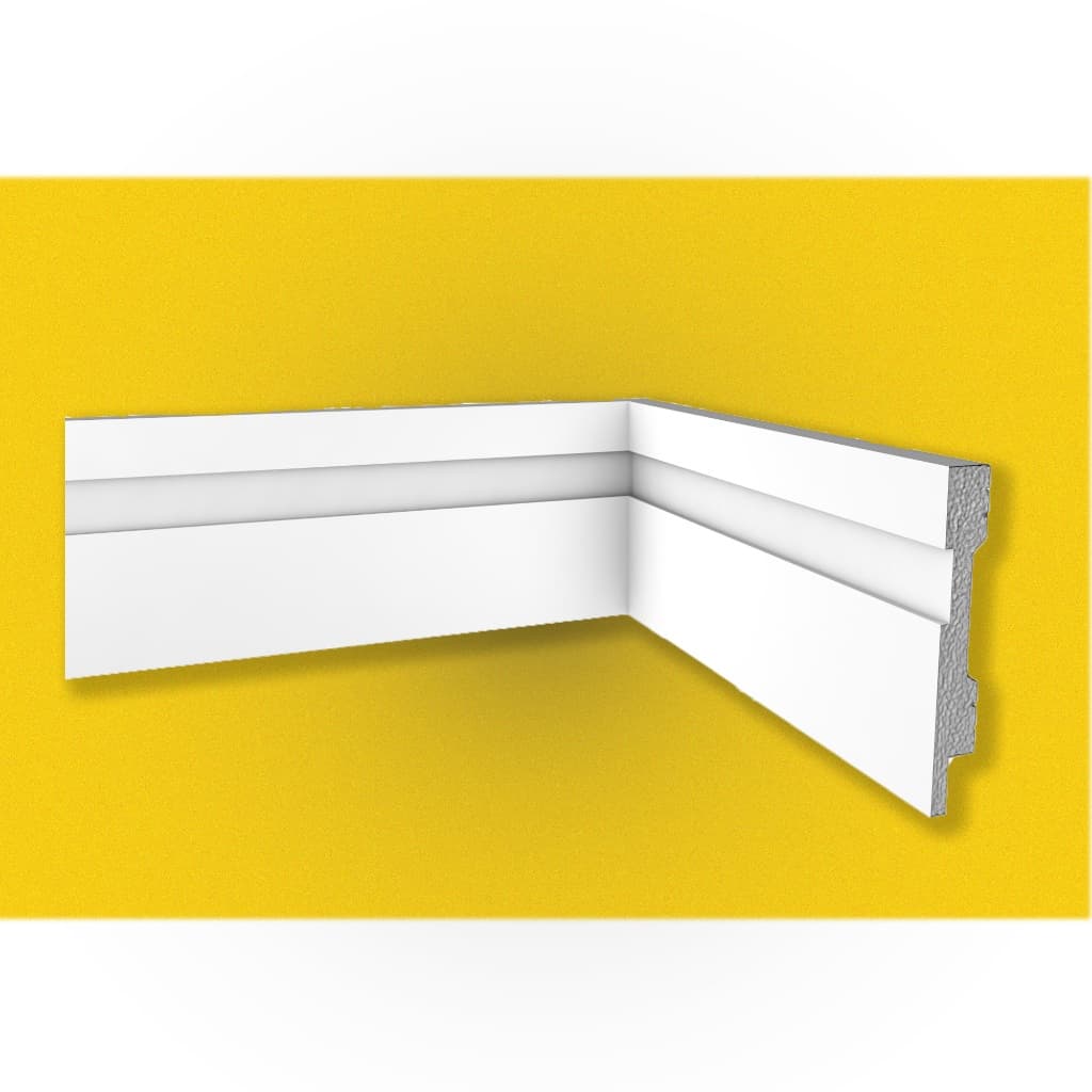 Kit 6 Rodapés Poliestireno Branco 7cm 90cm Rendimento 5,4 Metros Instalação Prática Decoração Elegante