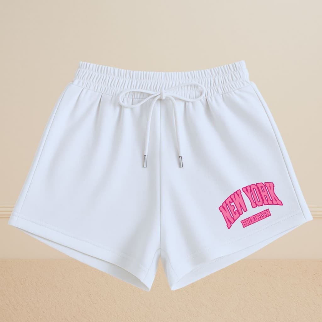 Short Shortinho Moletom Feminino Confortável Casual Academia Dia a Dia New York