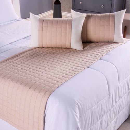 Kit Peseira 5 Peças Enfeite para Cama de Casal 300 Fios Quarto Aconchegante Passadeira Queen King