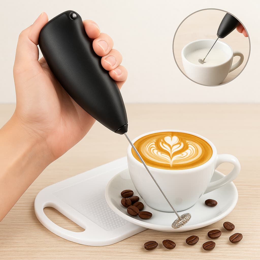 Mini Mixer Elétrico Misturador Bebidas Leite Café Cappuccino