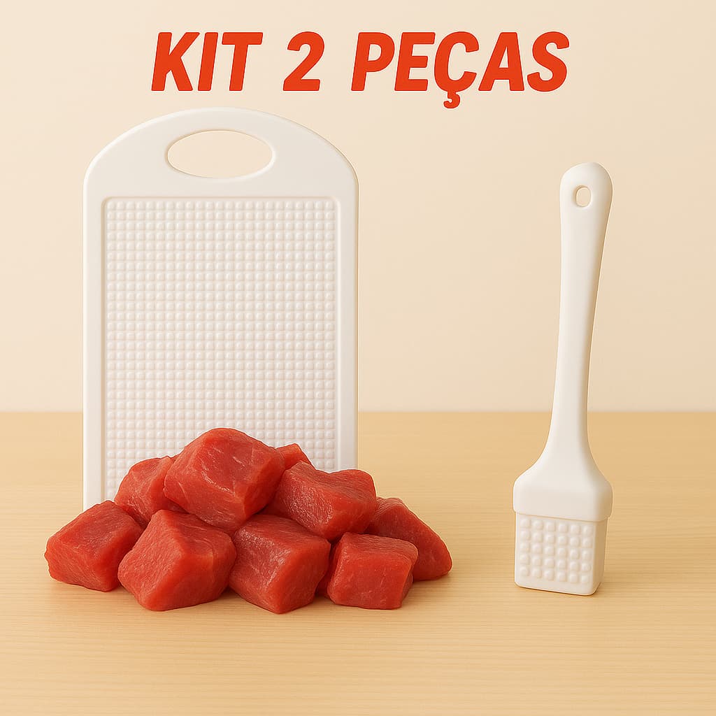Kit Tábua de Corte + Amaciador de Carne – Praticidade e Durabilidade na Cozinha