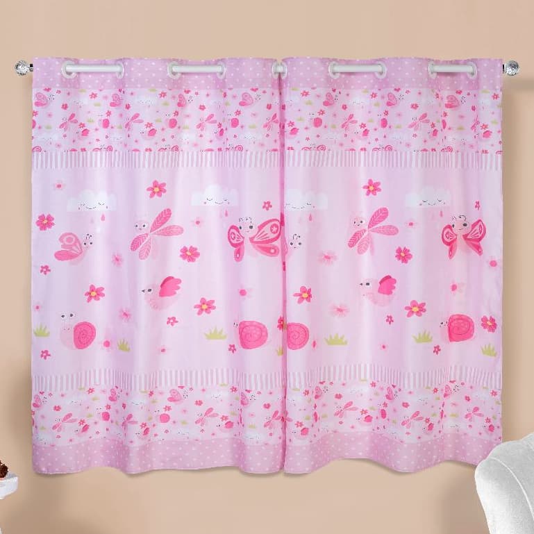 Cortina Infantil 2,00x1,50 Estampa Bebê Quarto Borboleta