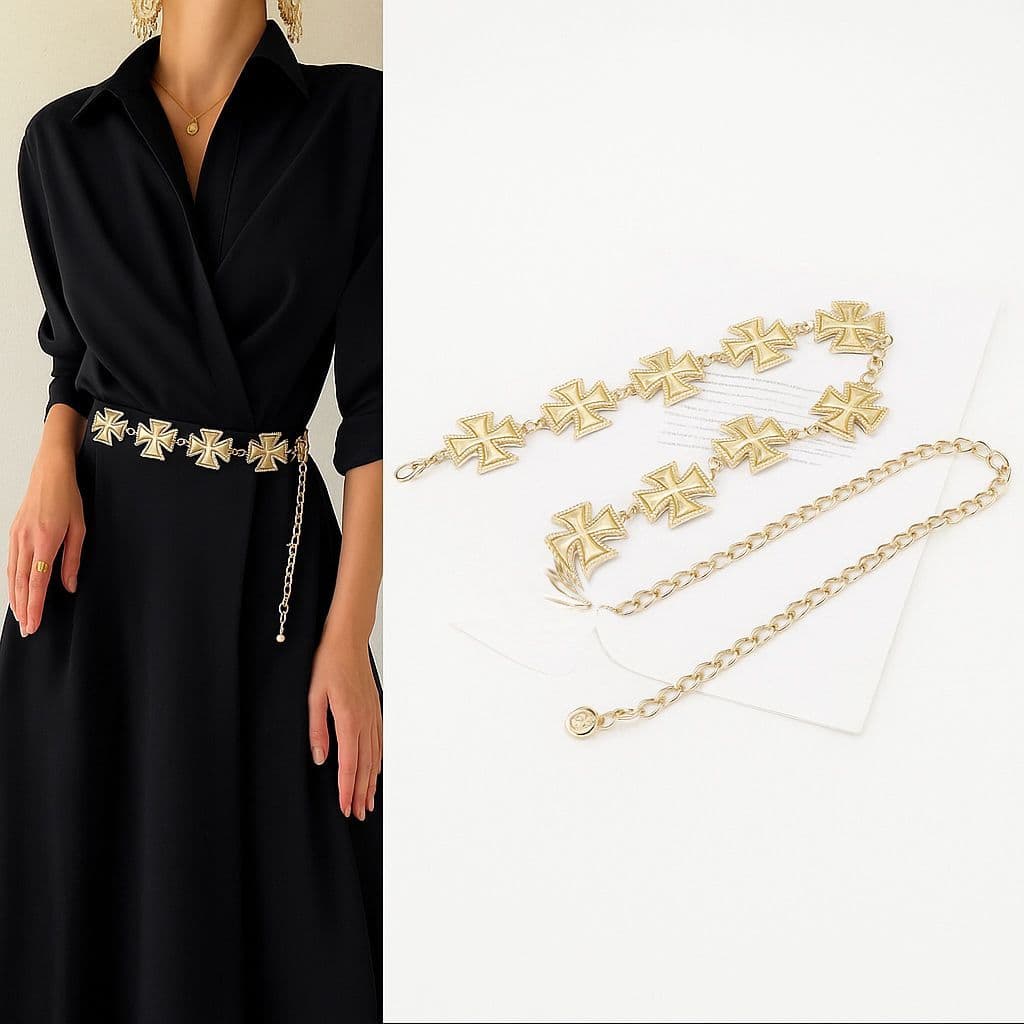 Acessórios Cintos Feminino Com Corrente Dourado De Metal Importado Simples e Versátil De Moda