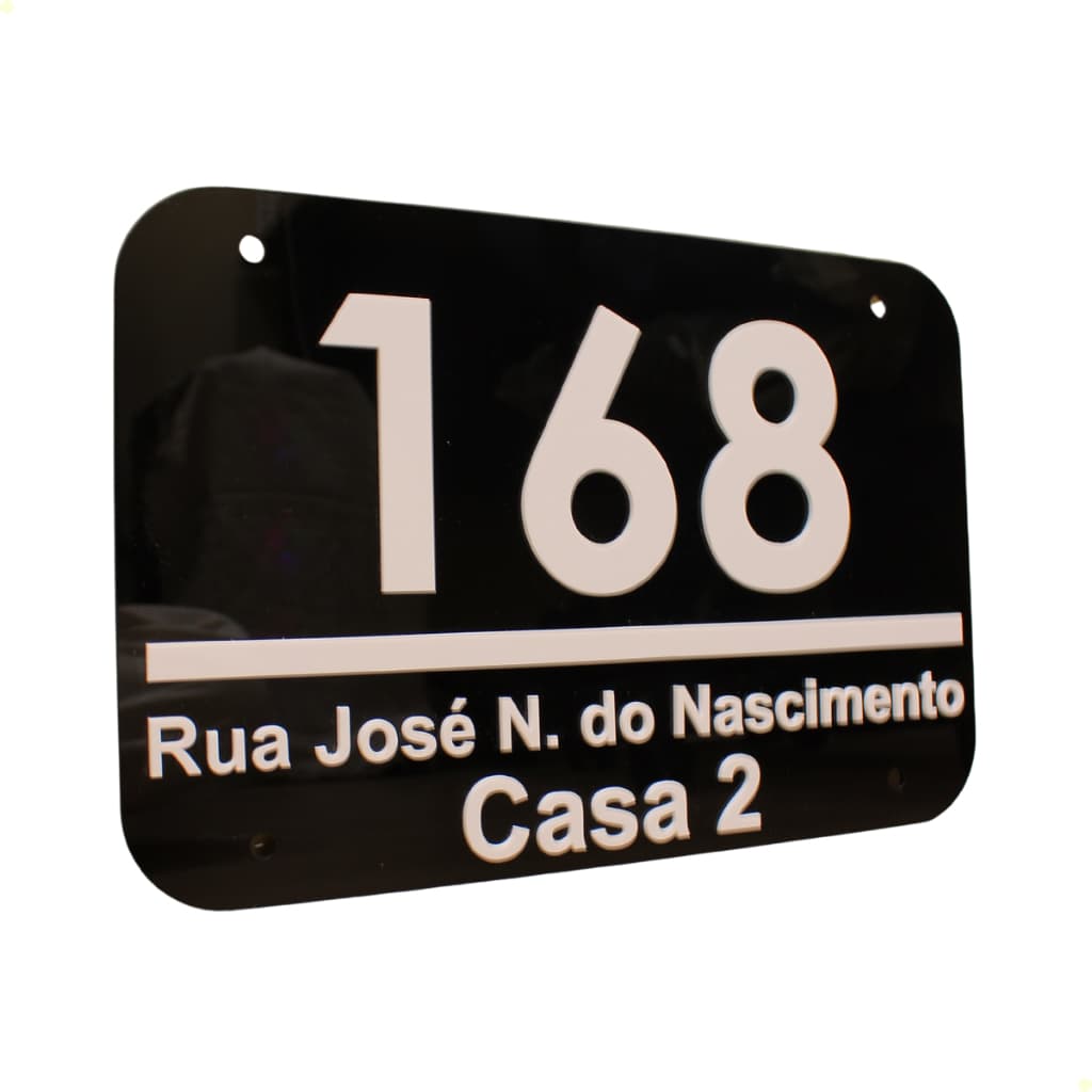 Placa Residencial em Acrílico Números para Casas, Lojas, Empresas, Condomínios, Galpão (Personalizado)