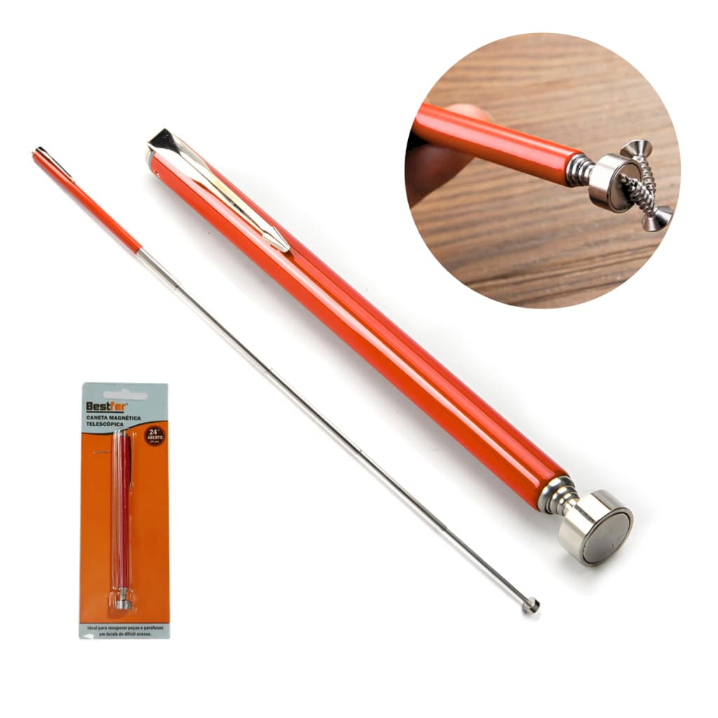 Caneta magnética telescópica 61cm Imã Bastão Antena Pegador De Metal Parafusos Pregos