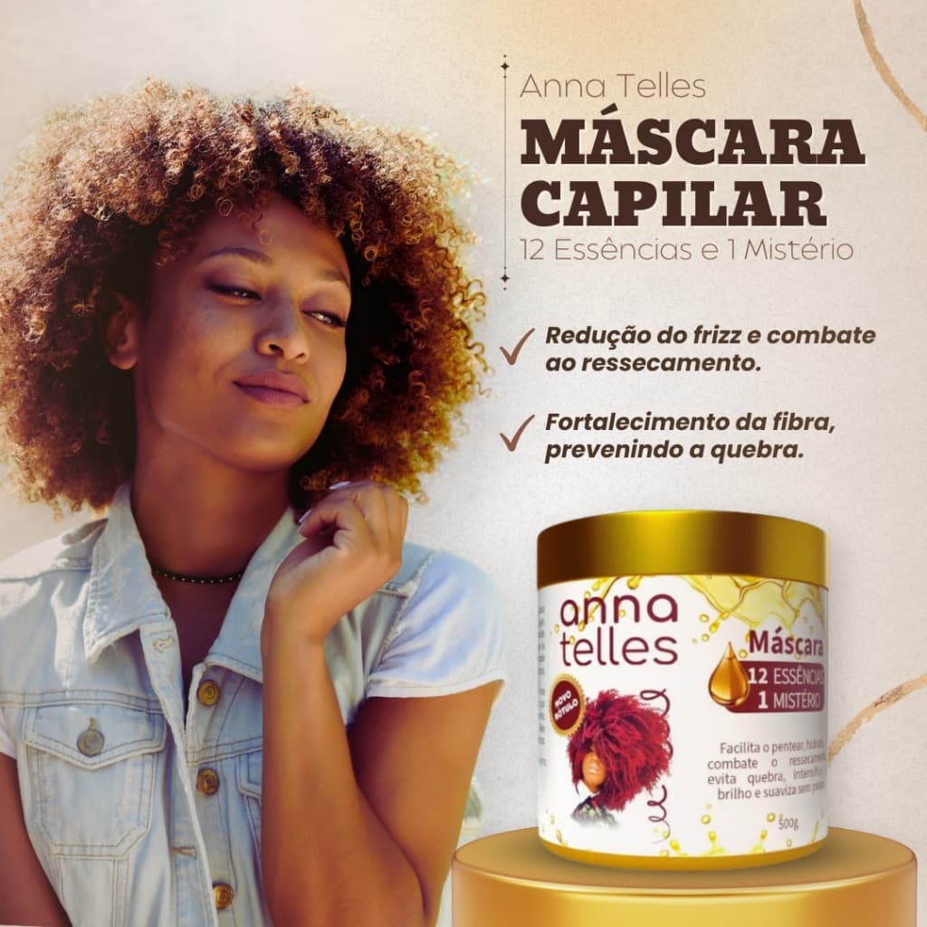 Máscara Capilar 12 Essências 1 Mistério Anna Telles 500g
