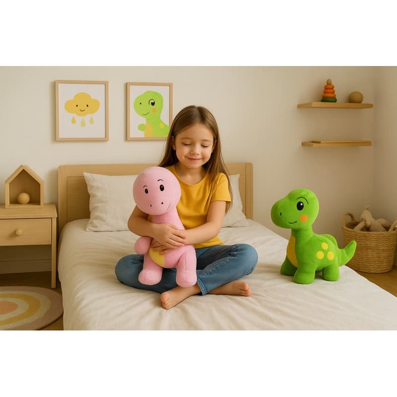 Dinossauro Pelúcia 27cm para Presentear Brincar Decorar varias cores