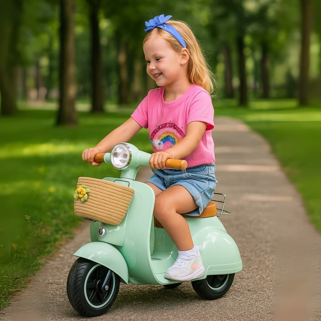 Moto Elétrica Infantil Motinha Banco Couro Cestinha Tecido