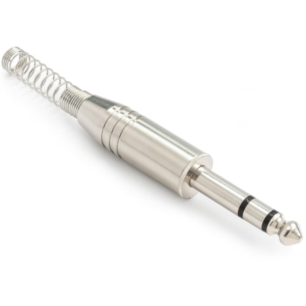Kit Plug P10 Estereo Metal Profissional Mola Prateado