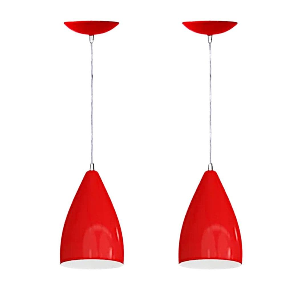 Luminaria Pendente Teto Vegas Lustre Vermelho Em Alumínio Bocal E27 110/220V  Preto/Branco