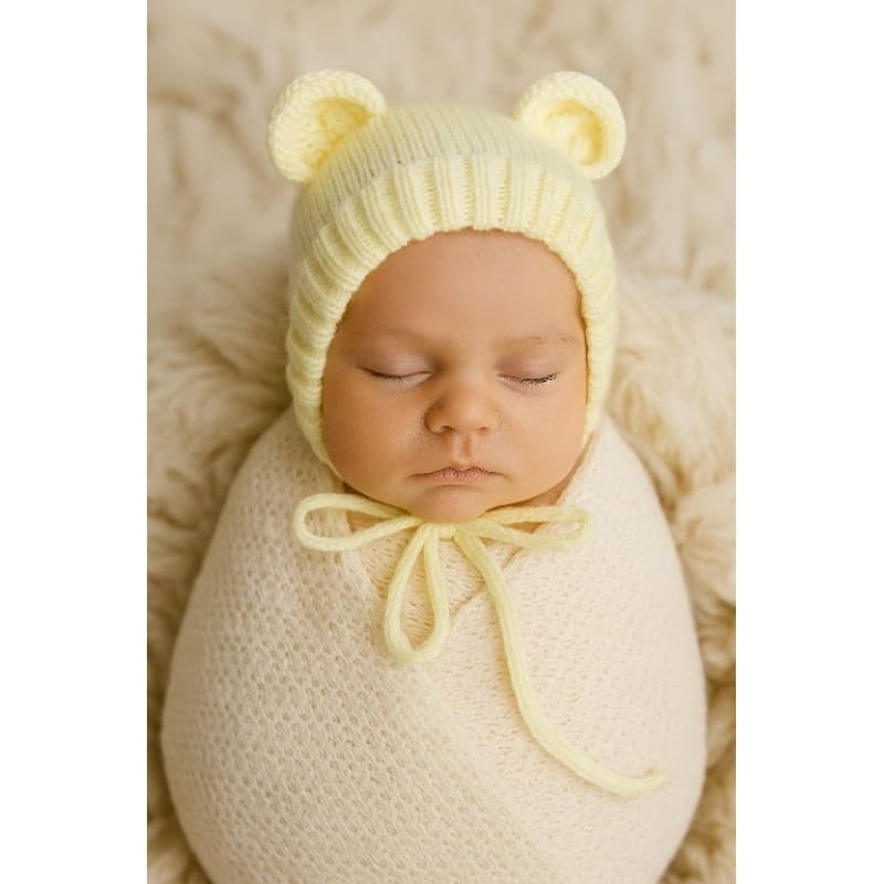 ✨ Touca Ursinho Newborn em Tricô | Prop para Fotografia de Bebê ✨