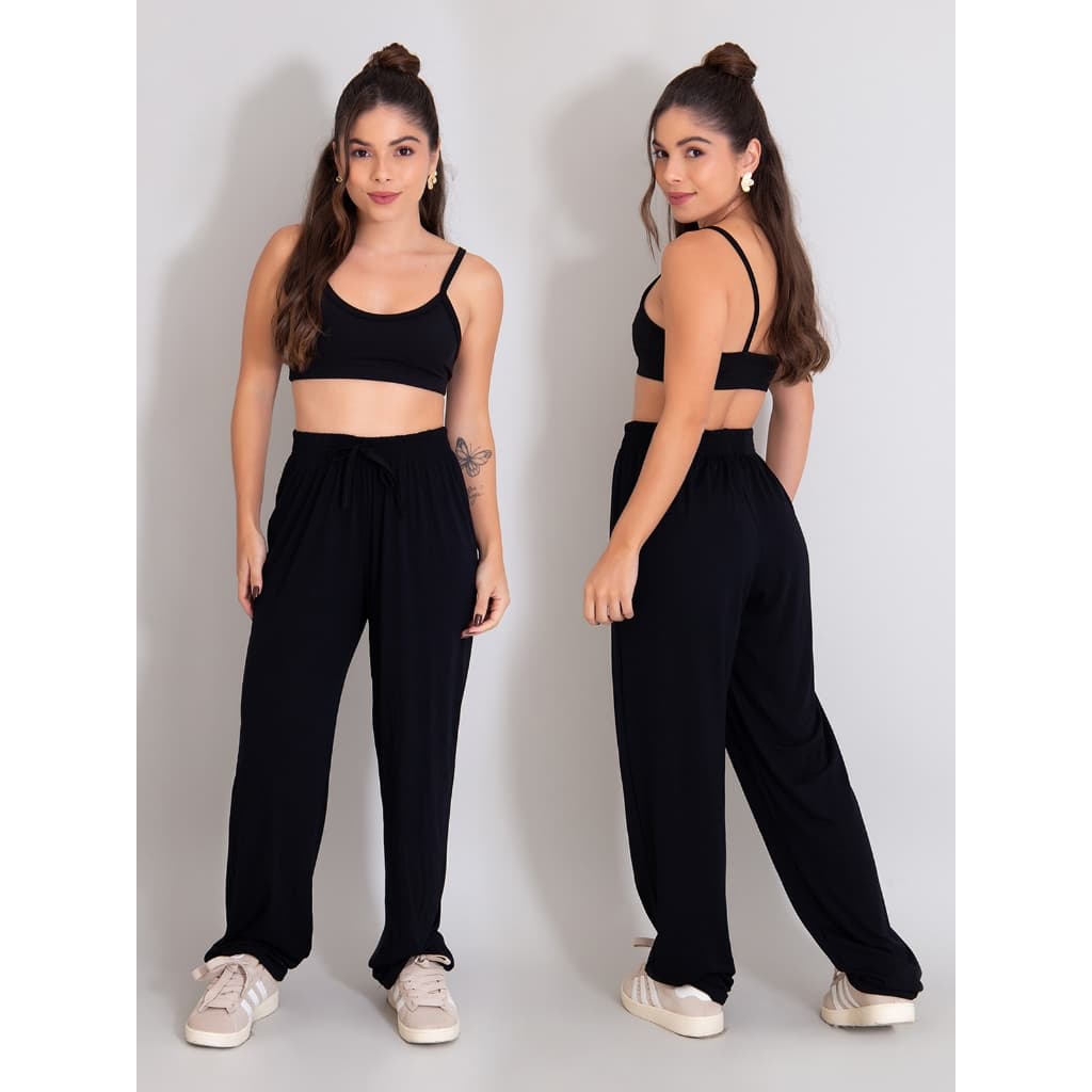 Calça de Yoga Feminina Viscose  Soltinha Pilates
