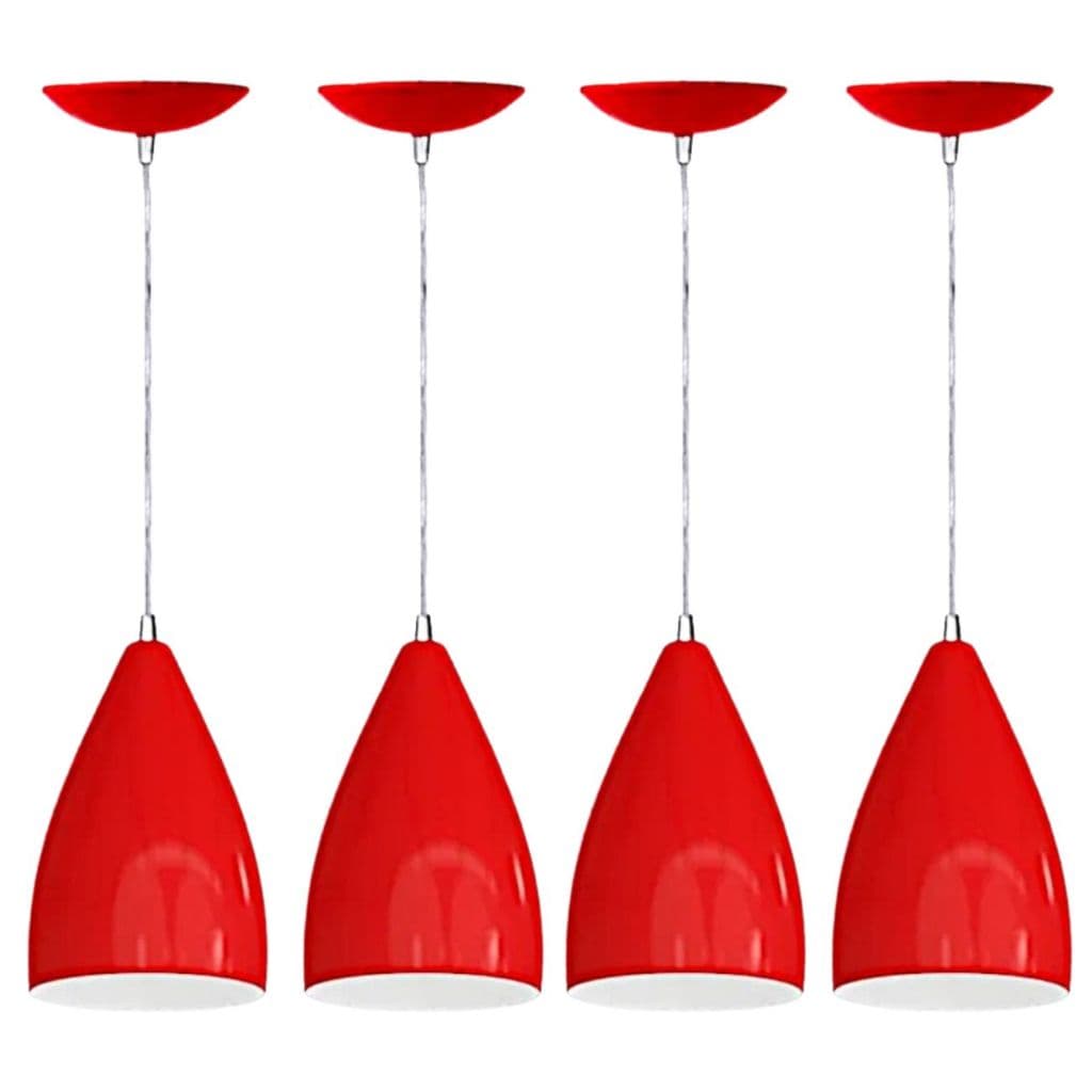 Luminaria Pendente Teto Vegas Lustre Vermelho Em Alumínio Bocal E27 110/220V  Preto/Branco