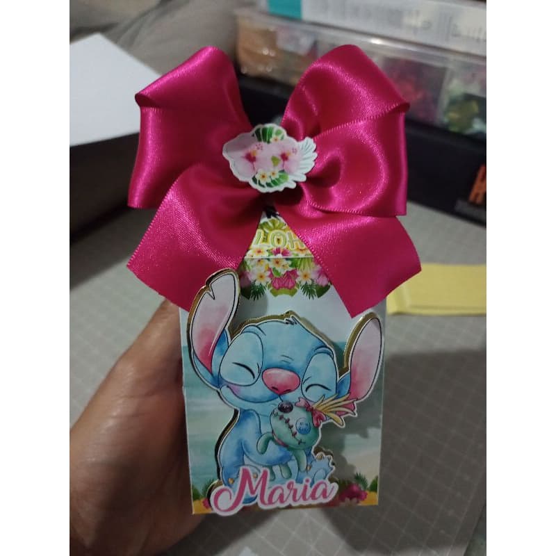 10 Caixas Milk Personalizadas Stitch - Lembrança de Festa Personalizada - Festa Havaiana