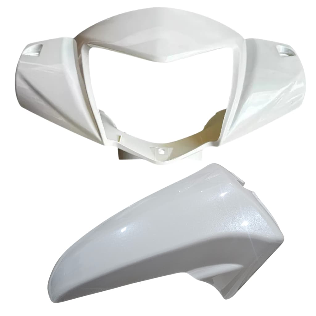 Kit Carenagem Farol + Paralama Shineray Jet 50/125 Branco Perolizado