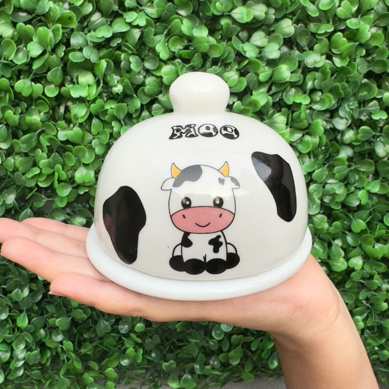 Manteigueira vaquinha mimosa moo de porcelana